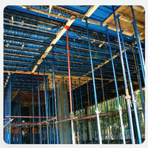 Bajaj adjustable telescopic spans and props on site